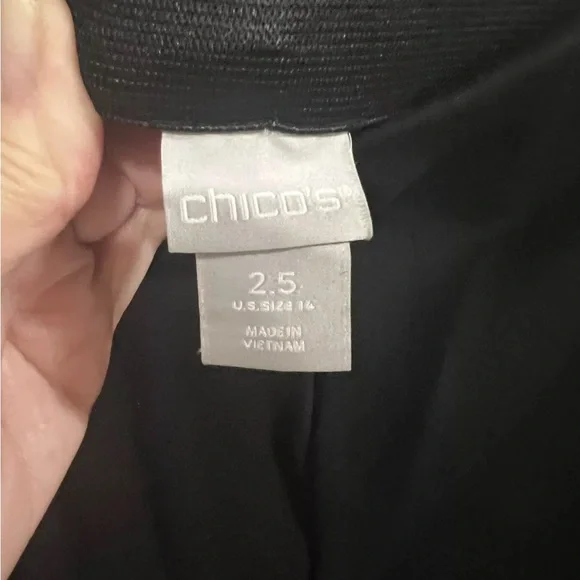 Chicos straight Black Pants with Button Accents - Picture 3 of 3